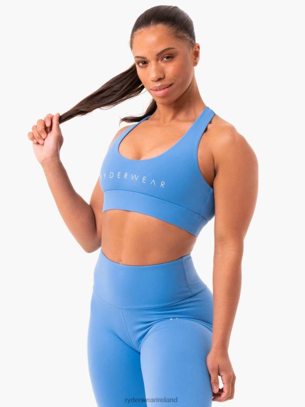 Ryderwear Staples Cross Over Sports Bra Blue Women Clothing 4Z2T388