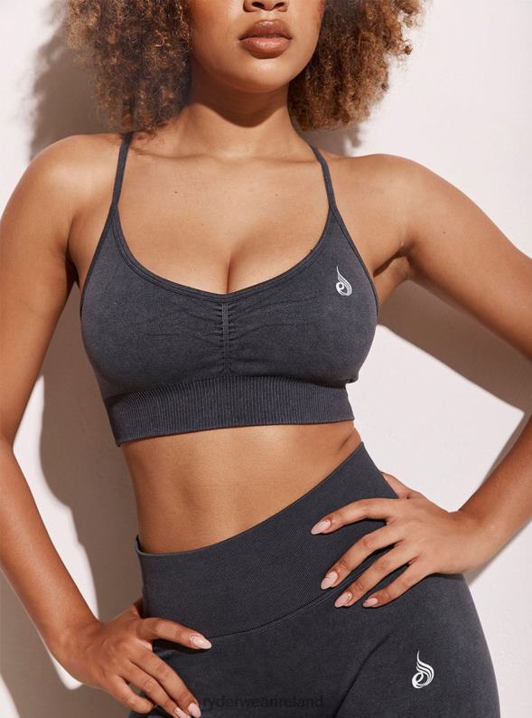 Ryderwear Stonewash Seamless Sports Bra Black Stonewash Women Clothing 4Z2T199