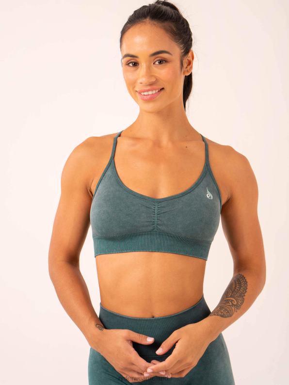 Ryderwear Stonewash Seamless Sports Bra Petrol Stonewash Women Clothing 4Z2T197