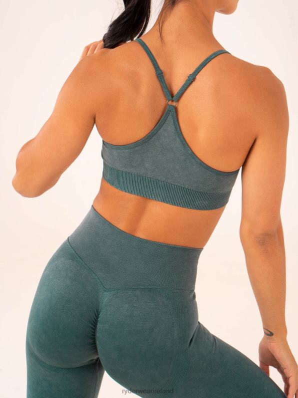 Ryderwear Stonewash Seamless Sports Bra Petrol Stonewash Women Clothing 4Z2T197