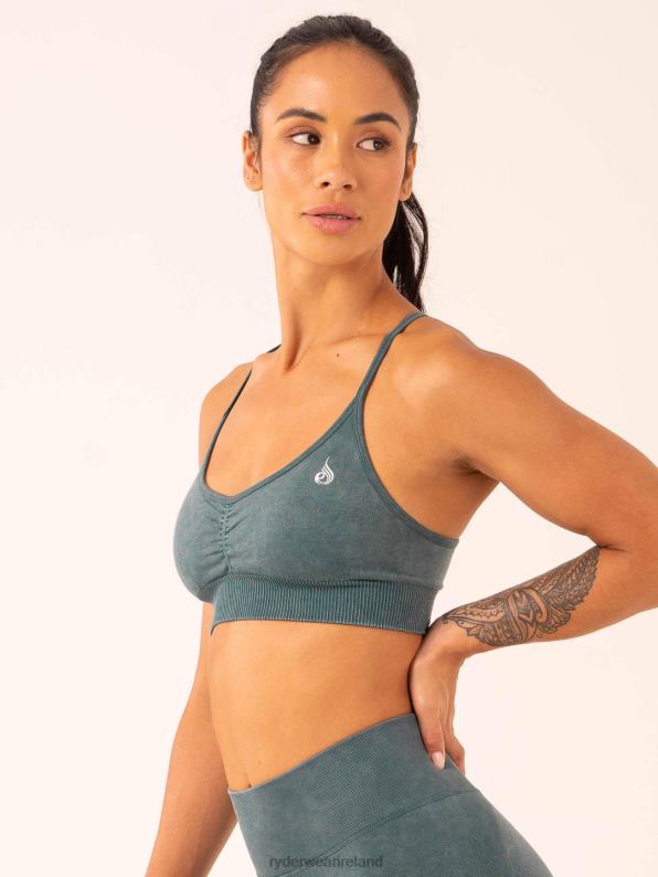 Ryderwear Stonewash Seamless Sports Bra Petrol Stonewash Women Clothing 4Z2T197