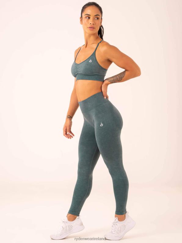 Ryderwear Stonewash Seamless Sports Bra Petrol Stonewash Women Clothing 4Z2T197