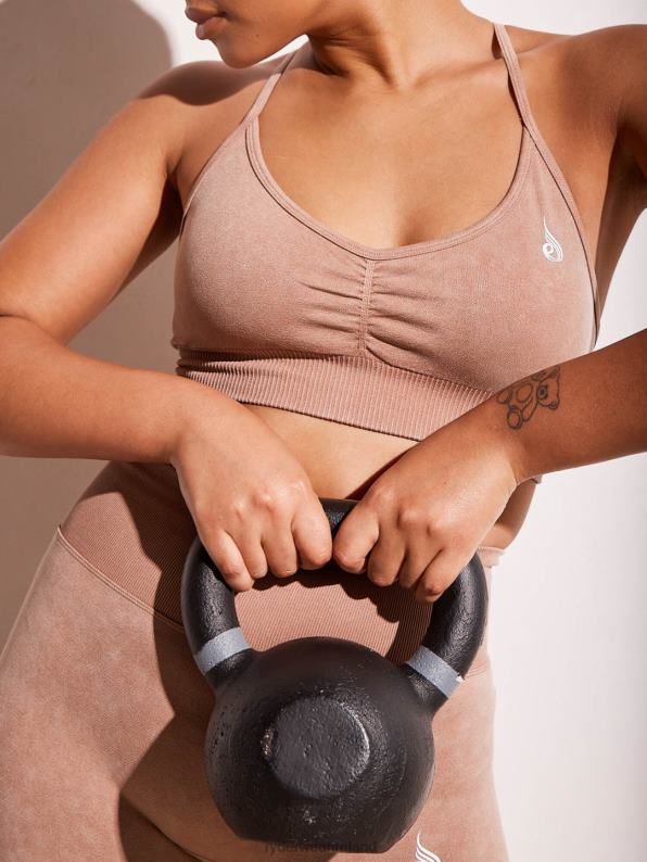 Ryderwear Stonewash Seamless Sports Bra Tan Stonewash Women Clothing 4Z2T198