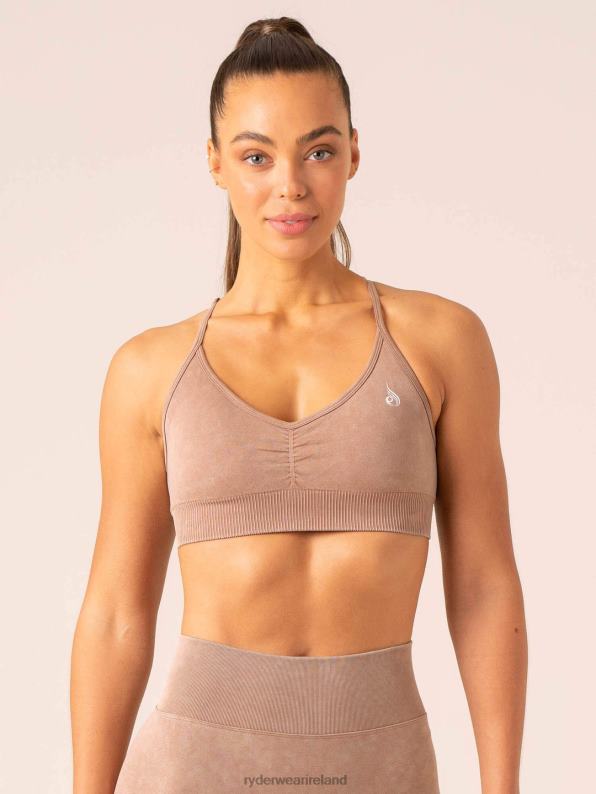 Ryderwear Stonewash Seamless Sports Bra Tan Stonewash Women Clothing 4Z2T198