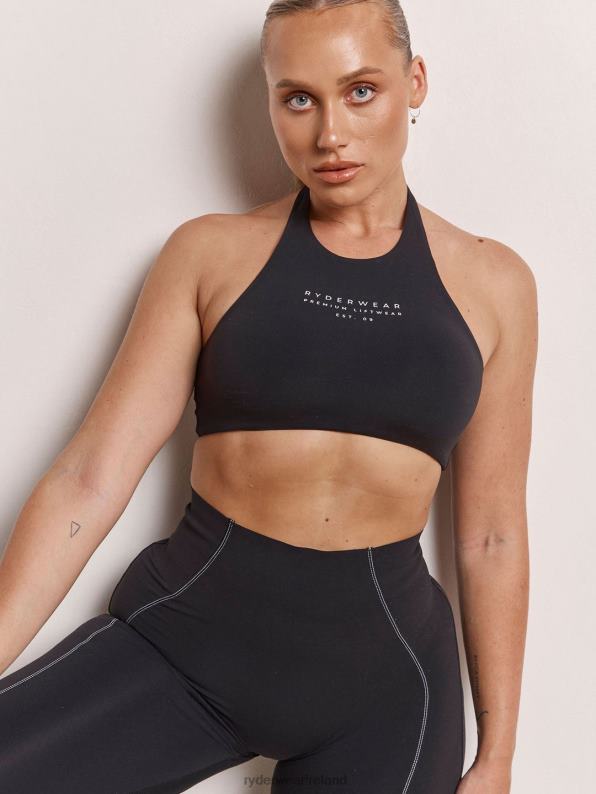 Ryderwear Stride Halter Sports Bra Black Women Clothing 4Z2T226