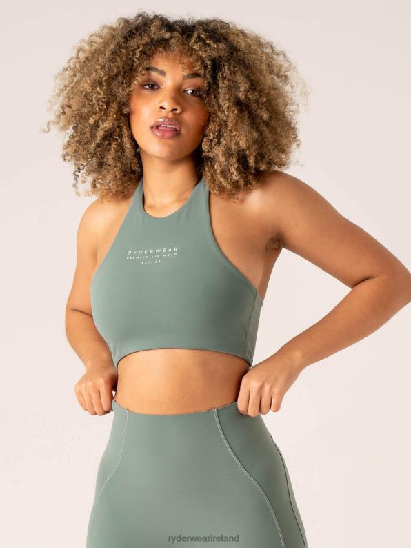 Ryderwear Stride Halter Sports Bra Sage Women Clothing 4Z2T224