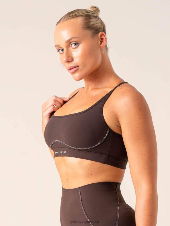 Ryderwear Stride Sports Bra Chocolate Women Clothing 4Z2T230