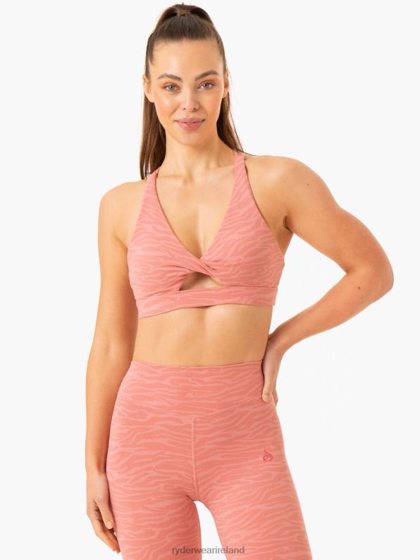 Ryderwear Transform Twist Sports Bra Pink Zebra Women Clothing 4Z2T280