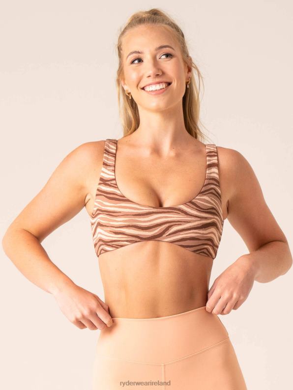 Ryderwear Unstoppable Lounge Bra Mocha Zebra Women Clothing 4Z2T251