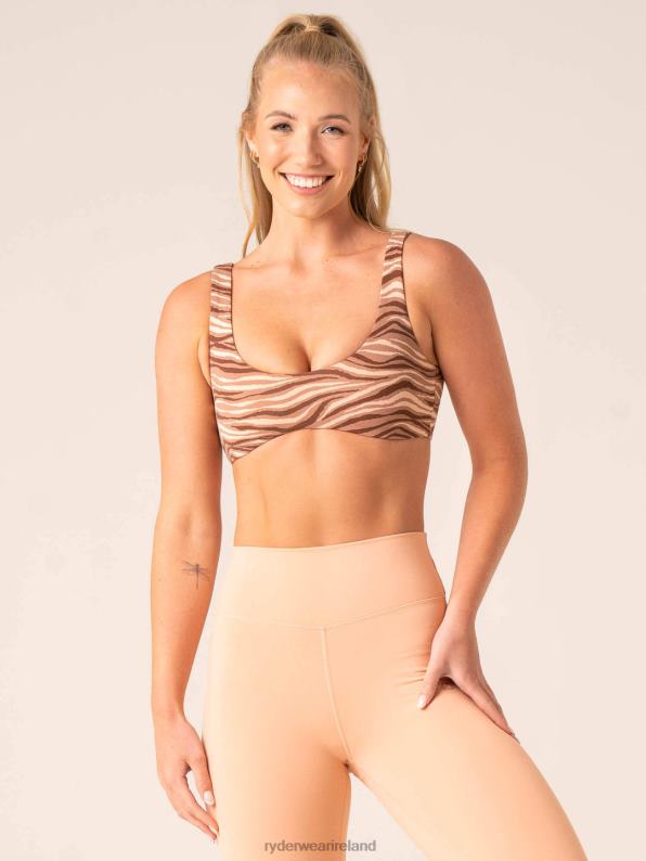Ryderwear Unstoppable Lounge Bra Mocha Zebra Women Clothing 4Z2T251
