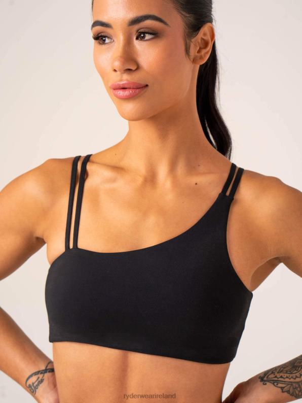 Ryderwear Unstoppable One Shoulder Sports Bra Black Women Clothing 4Z2T246
