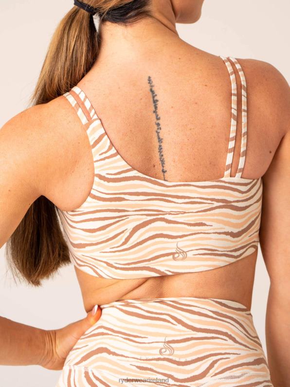 Ryderwear Unstoppable One Shoulder Sports Bra Vanilla Zebra Women Clothing 4Z2T247
