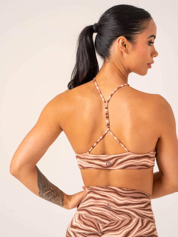 Ryderwear Unstoppable Sports Bra Mocha Zebra Women Clothing 4Z2T256