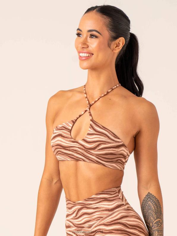 Ryderwear Unstoppable Sports Bra Mocha Zebra Women Clothing 4Z2T256