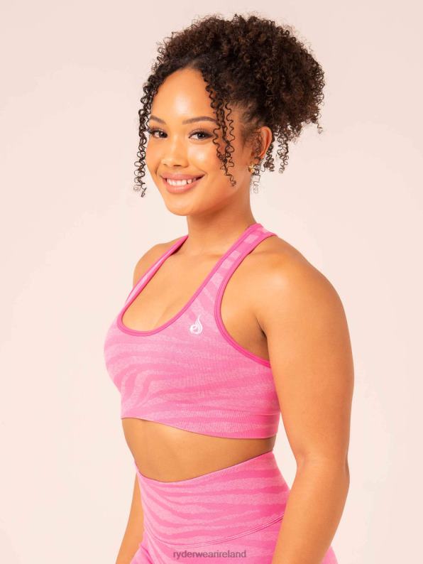 Ryderwear Zebra Seamless Sports Bra Pink Zebra Women Clothing 4Z2T201