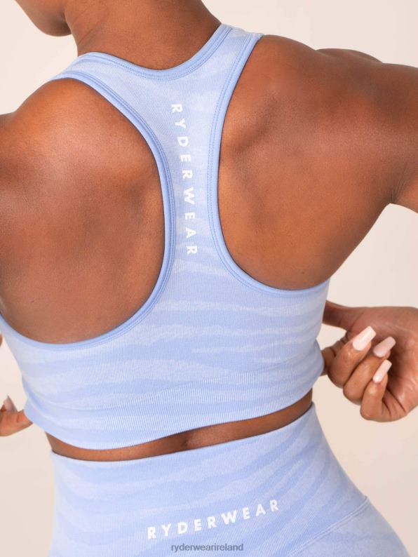 Ryderwear Zebra Seamless Sports Bra Sky Blue Zebra Women Clothing 4Z2T202