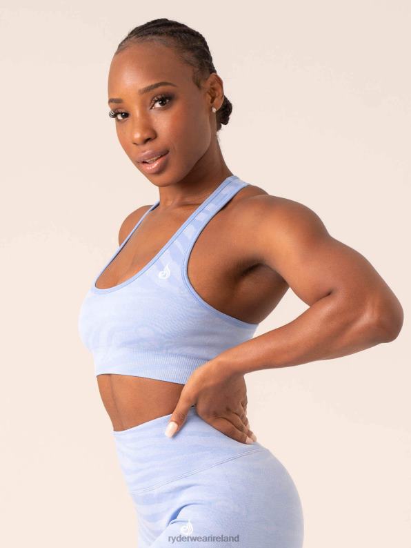 Ryderwear Zebra Seamless Sports Bra Sky Blue Zebra Women Clothing 4Z2T202