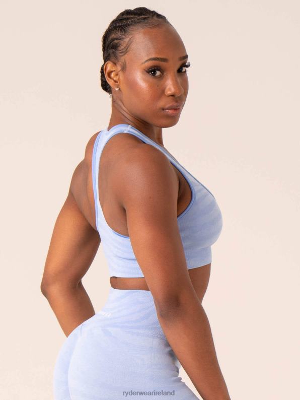 Ryderwear Zebra Seamless Sports Bra Sky Blue Zebra Women Clothing 4Z2T202