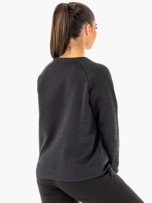 Ryderwear Adapt Boyfriend Sweater Black Leopard Women Clothing 4Z2T1034