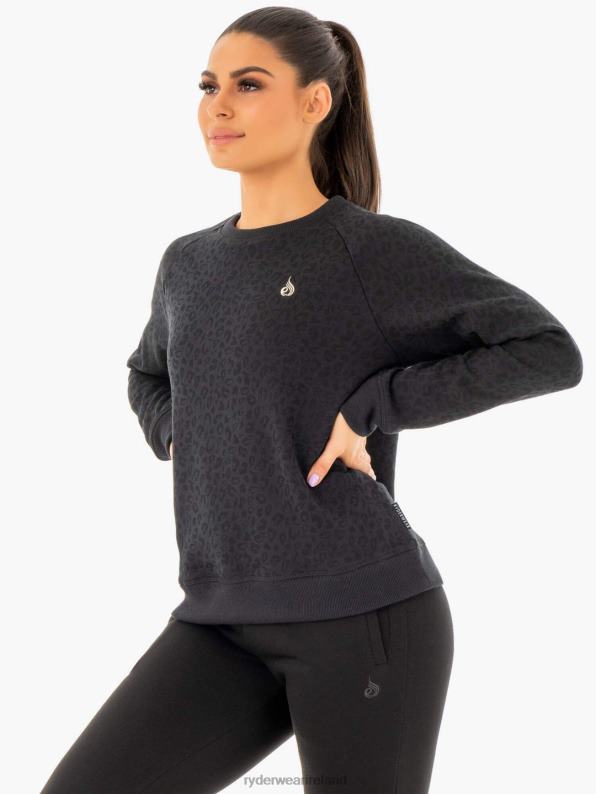 Ryderwear Adapt Boyfriend Sweater Black Leopard Women Clothing 4Z2T1034