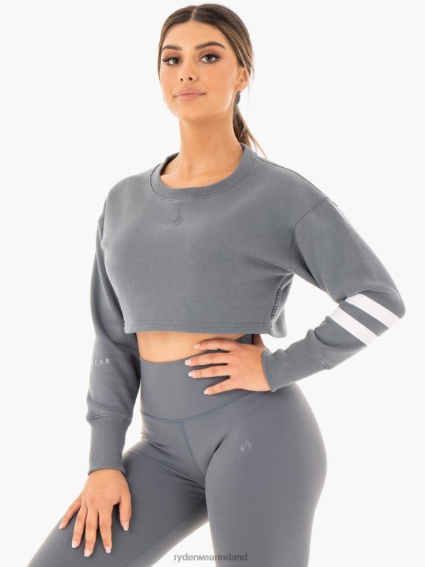 Ryderwear Motion Cropped Sweater Charcoal Women Clothing 4Z2T1043