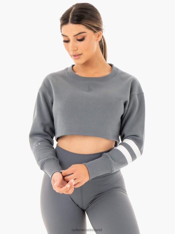 Ryderwear Motion Cropped Sweater Charcoal Women Clothing 4Z2T1043