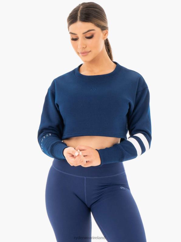 Ryderwear Motion Cropped Sweater Navy Women Clothing 4Z2T1046