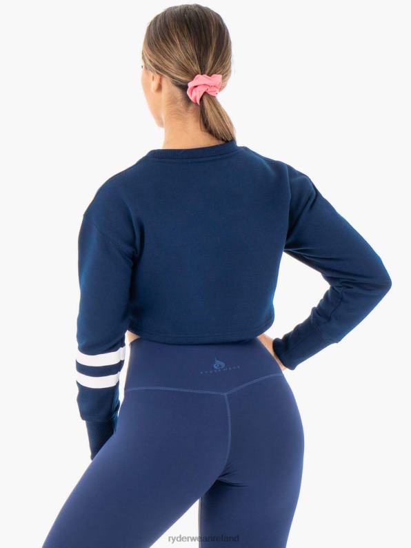 Ryderwear Motion Cropped Sweater Navy Women Clothing 4Z2T1046