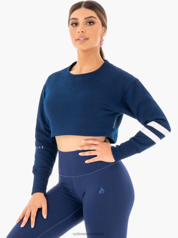 Ryderwear Motion Cropped Sweater Navy Women Clothing 4Z2T1046
