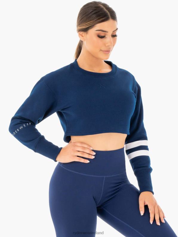 Ryderwear Motion Cropped Sweater Navy Women Clothing 4Z2T1046