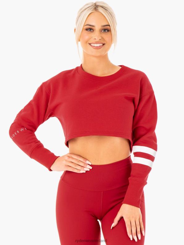Ryderwear Motion Cropped Sweater Red Women Clothing 4Z2T1042