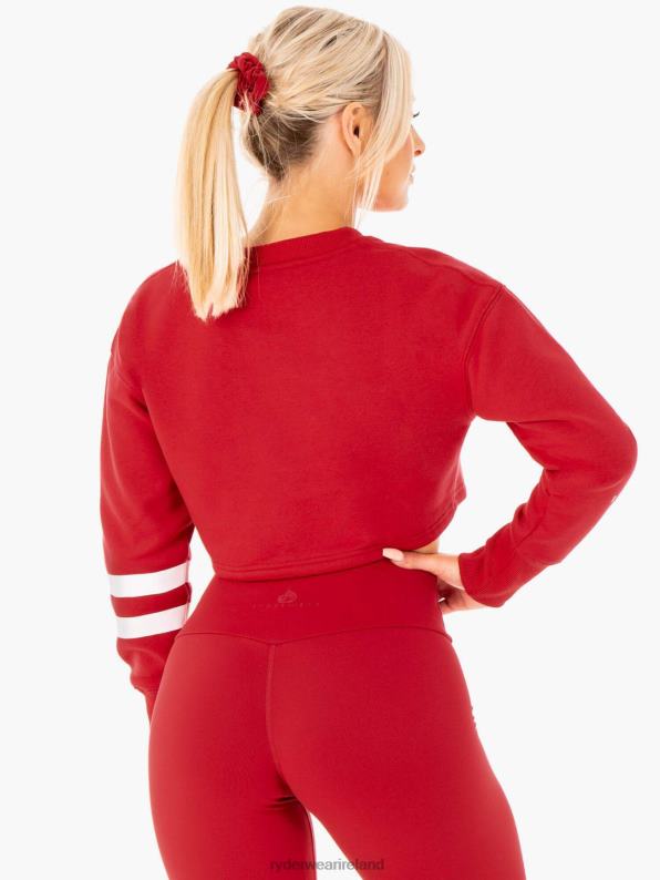 Ryderwear Motion Cropped Sweater Red Women Clothing 4Z2T1042