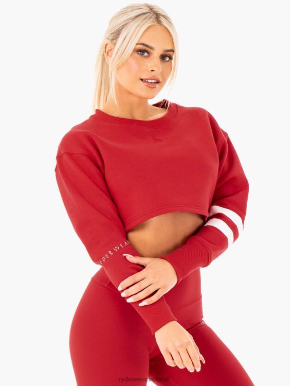 Ryderwear Motion Cropped Sweater Red Women Clothing 4Z2T1042
