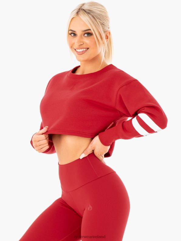 Ryderwear Motion Cropped Sweater Red Women Clothing 4Z2T1042