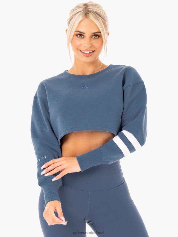 Ryderwear Motion Cropped Sweater Steel Blue Women Clothing 4Z2T1045