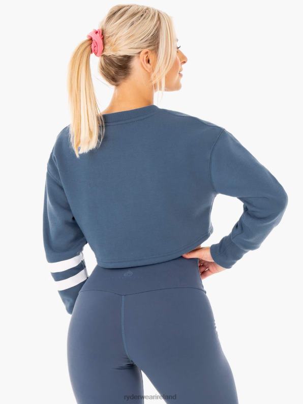 Ryderwear Motion Cropped Sweater Steel Blue Women Clothing 4Z2T1045