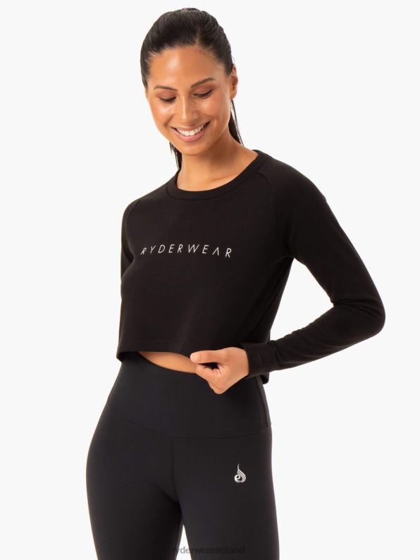 Ryderwear Staples Cropped Sweater Black Women Clothing 4Z2T1092