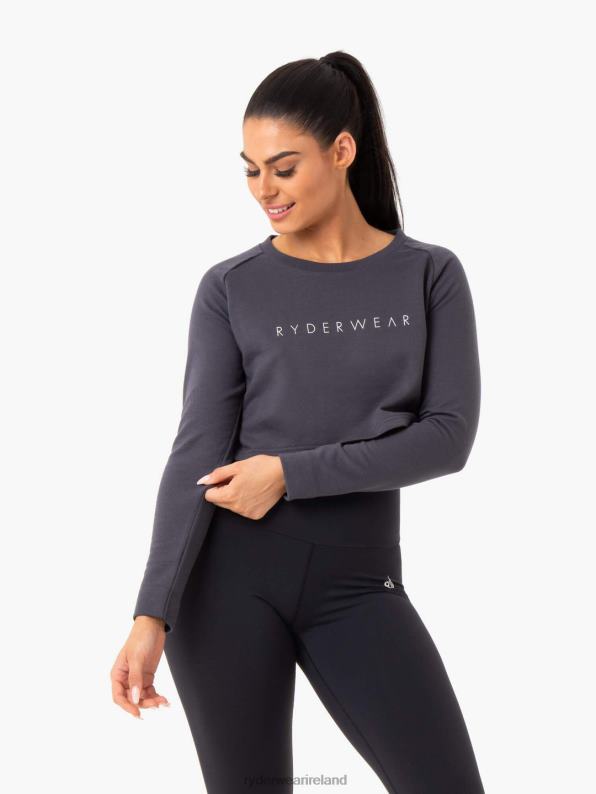 Ryderwear Staples Cropped Sweater Charcoal Women Clothing 4Z2T1018