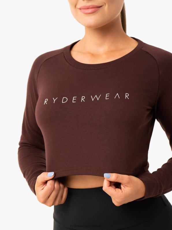 Ryderwear Staples Cropped Sweater Chocolate Women Clothing 4Z2T1020
