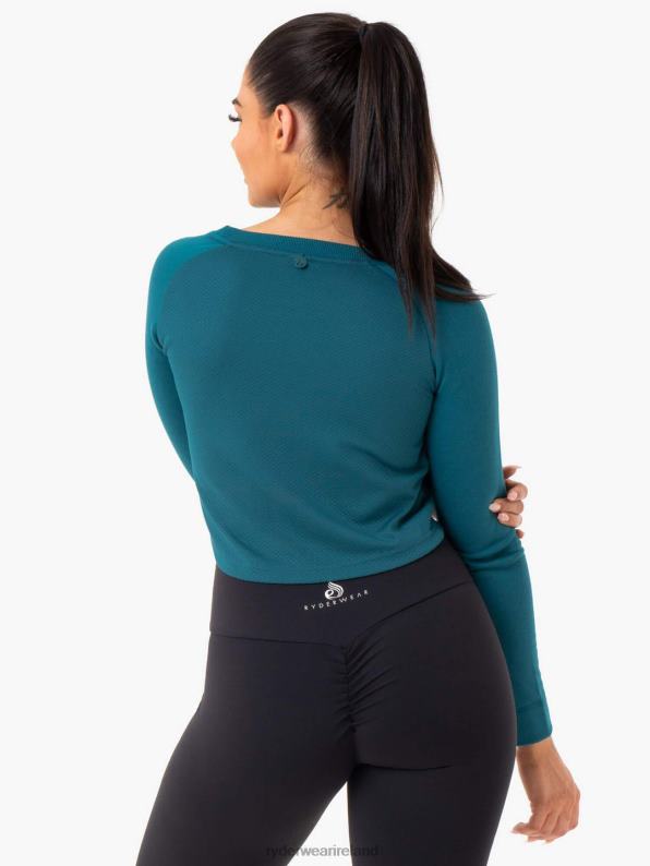 Ryderwear Staples Cropped Sweater Emerald Women Clothing 4Z2T1023