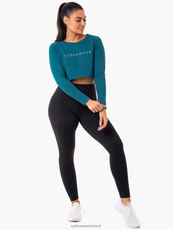Ryderwear Staples Cropped Sweater Emerald Women Clothing 4Z2T1023