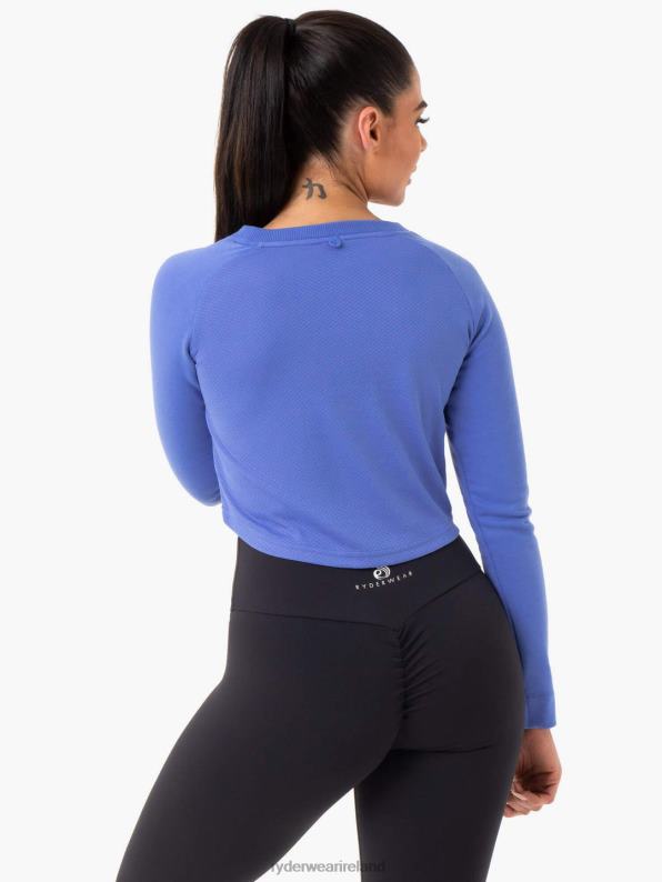 Ryderwear Staples Cropped Sweater Iris Blue Women Clothing 4Z2T1026