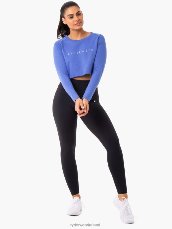 Ryderwear Staples Cropped Sweater Iris Blue Women Clothing 4Z2T1026