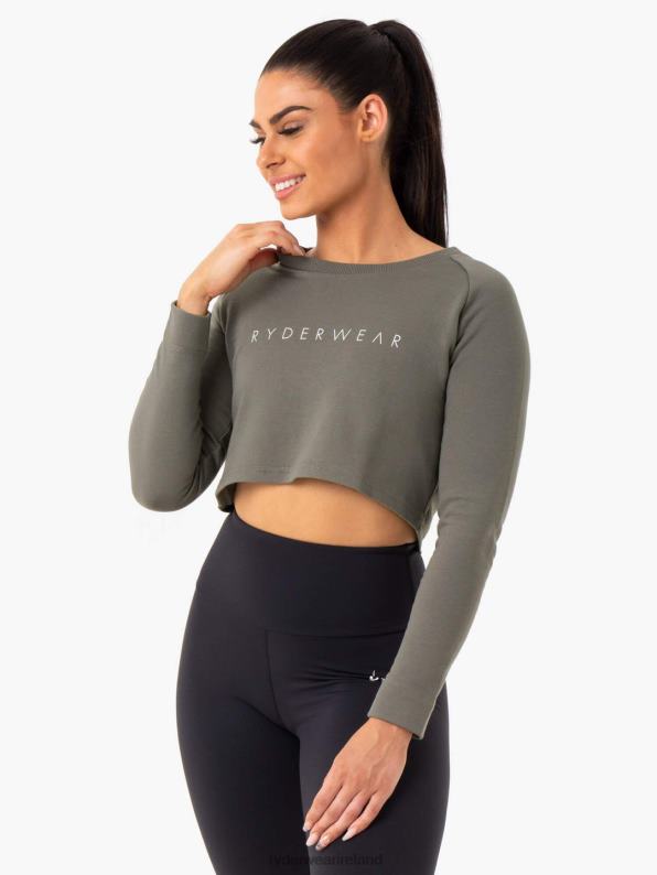 Ryderwear Staples Cropped Sweater Khaki Women Clothing 4Z2T1019