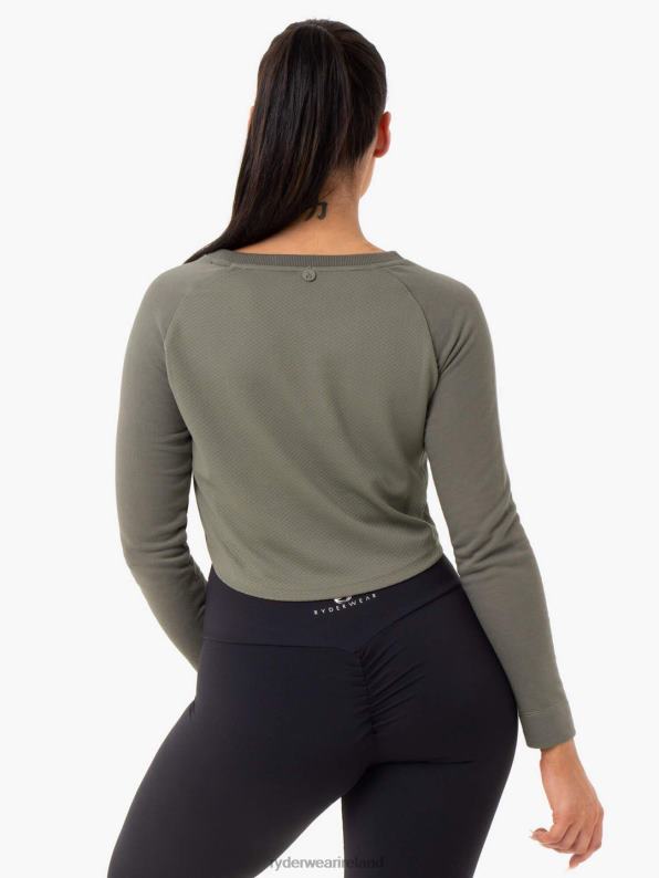Ryderwear Staples Cropped Sweater Khaki Women Clothing 4Z2T1019