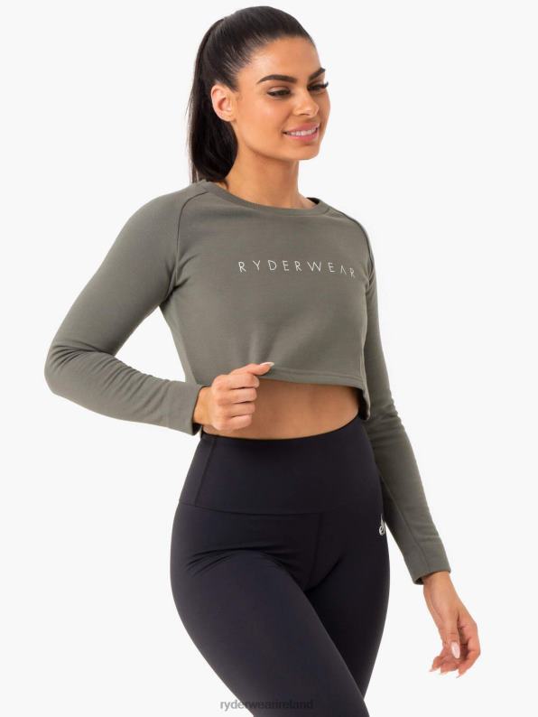 Ryderwear Staples Cropped Sweater Khaki Women Clothing 4Z2T1019