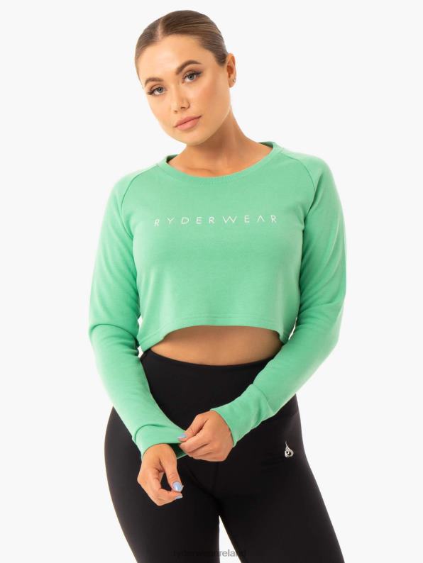 Ryderwear Staples Cropped Sweater Neomint Women Clothing 4Z2T1024