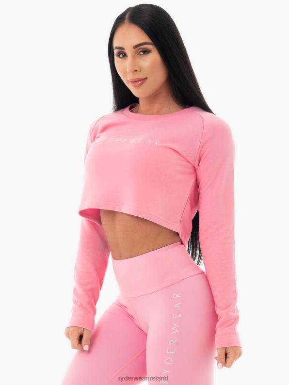 Ryderwear Staples Cropped Sweater Pink Women Clothing 4Z2T1096