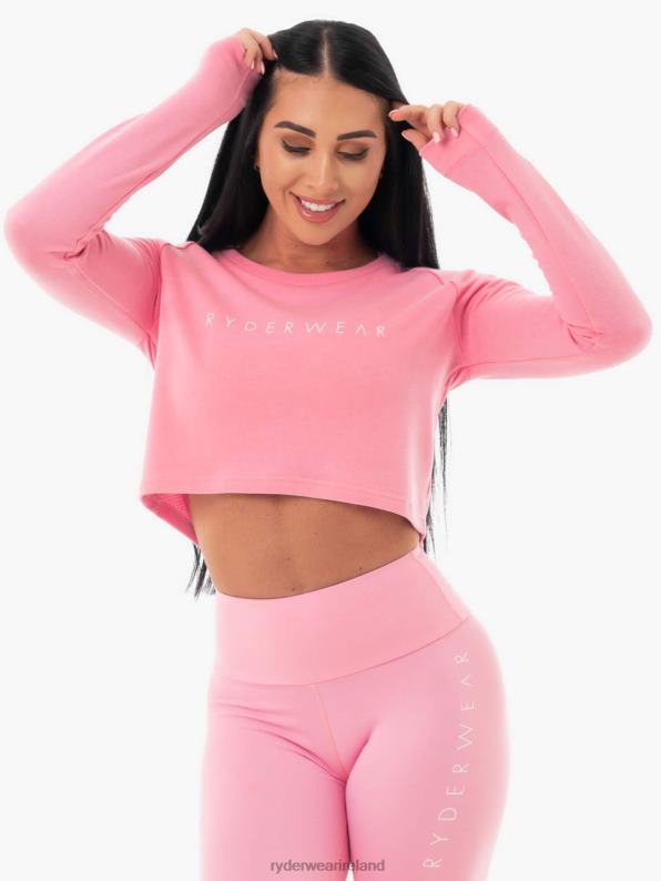 Ryderwear Staples Cropped Sweater Pink Women Clothing 4Z2T1096