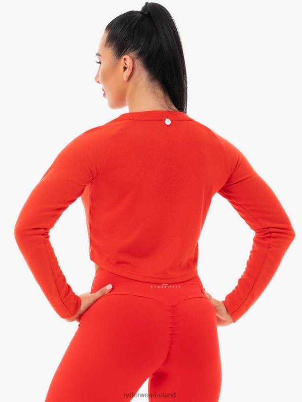 Ryderwear Staples Cropped Sweater Red Women Clothing 4Z2T1099